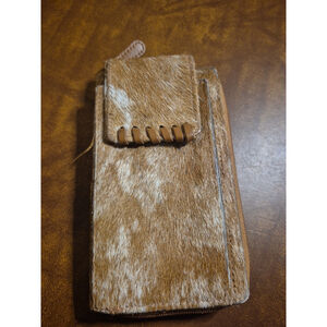 Genuine Cow Hide Phone Case Wallet Ladies Okpta151926‎ EUC
